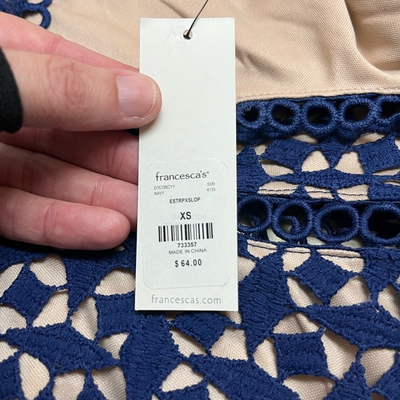 NWT Francesca’s Miami XS blue lace midi dress - Picture 6 of 13